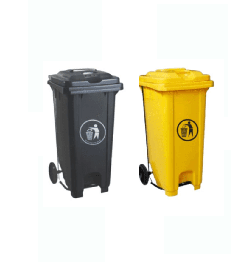 Plastic Waste Pedal Bin with Wheels 240L