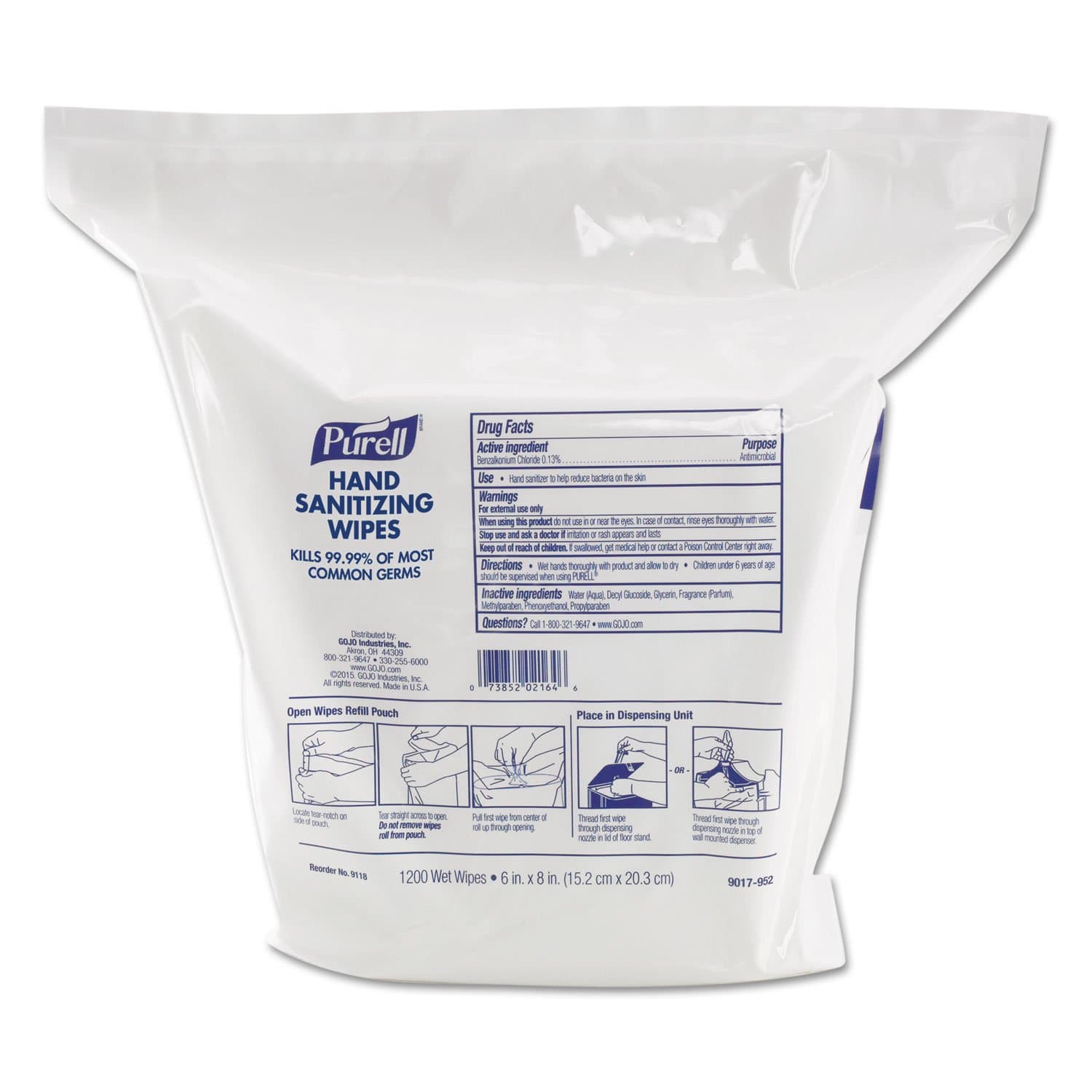 PURELL Sanitizing Wipes 1200 Count Refill Bag
